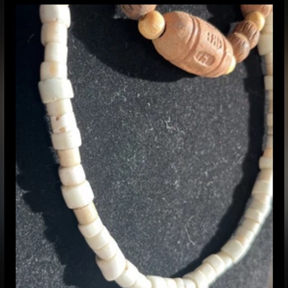 African Tribal Necklaces ~wood~clay~White Goomba Trade Beads - Picture 6 of 7